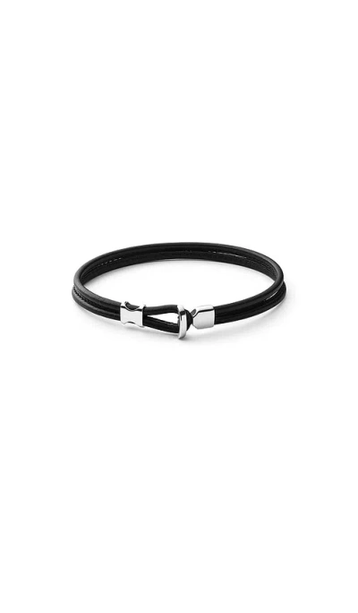 Miansai Orson Loop Leather Bracelet In Black