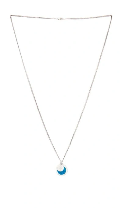 Miansai Saint Christopher Surf Necklace In Caribbean Blue & White