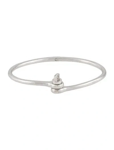 Pre-owned Miansai Screw Bangle Bracelet, 6.25" In Silver