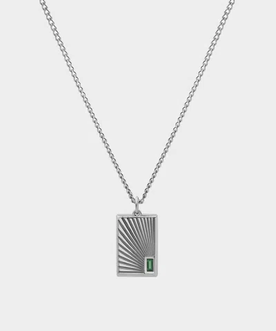 Miansai Sterling Silver Luma Agate Pendant Necklace In Silver In Metallic