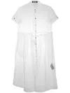 Miaoran Polka-dot Chiffon Shirt Dress In White