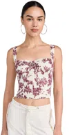 Miaou Agnes Corset Maroon Toile In Maroon Toile