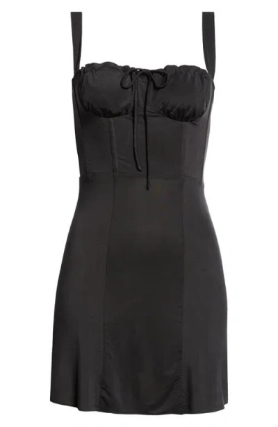 Miaou Agnes Corset Minidress In Black