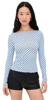 Miaou Amelia Top Blue Small Dot In Blue