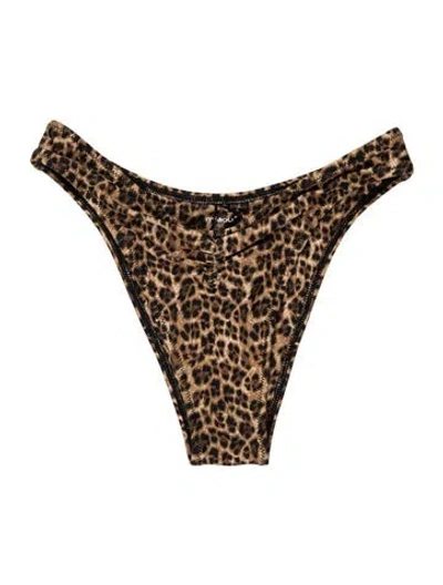 Pre-owned Miaou Animal Print Bottoms W/ Tags In Brown