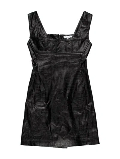 Pre-owned Miaou Animal Print Knee-length Dress In Black