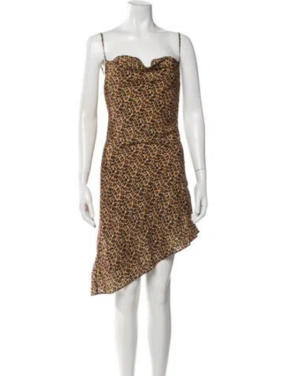Pre-owned Miaou Animal Print Mini Dress W/ Tags In Multi