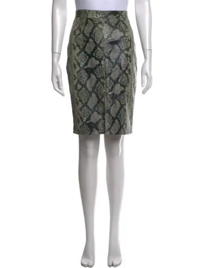 Pre-owned Miaou Animal Print Mini Skirt In Black/green