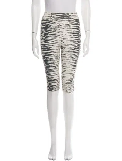 Pre-owned Miaou Animal Print Skinny Leg Pants In Neutrals