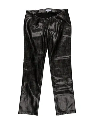 Pre-owned Miaou Animal Print Straight Leg Pants In Black
