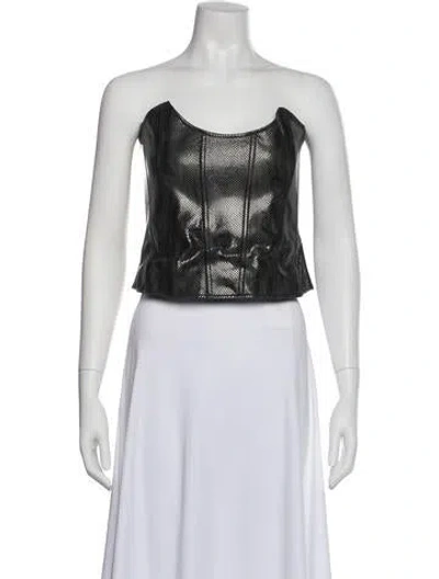 Pre-owned Miaou Animal Print Strapless Top In Multi