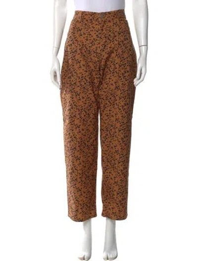 Pre-owned Miaou Animal Print Wide Leg Pants In Multi