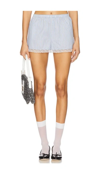 Miaou Anna Shorts In Periwinkle Stripes