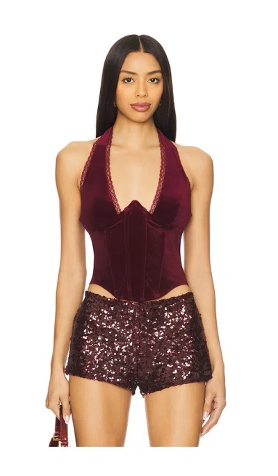 Miaou Ari Corset In Burgundy