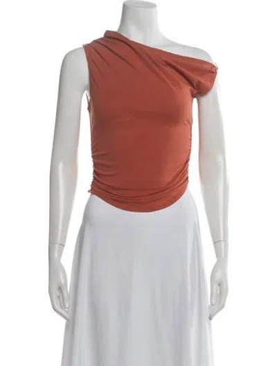 Pre-owned Miaou Asymmetrical Sleeveless Top In Orange