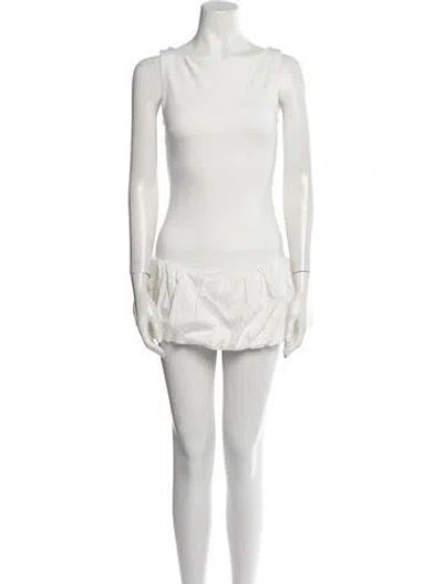 Pre-owned Miaou Bateau Neckline Mini Dress W/ Tags In Neutral
