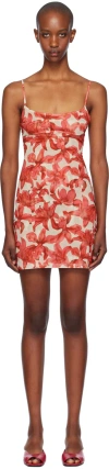 Miaou Beige & Red Anya Minidress In Orchid