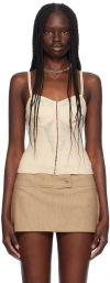Miaou Beige Liana Tank Top In Tan