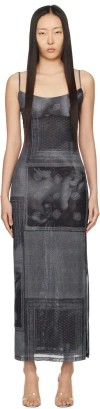 Miaou Black & White Thais Maxi Dress In Sciarpa Print