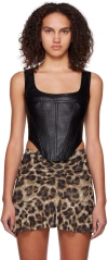 Miaou Black Campbell Tank Top In Onyx Python