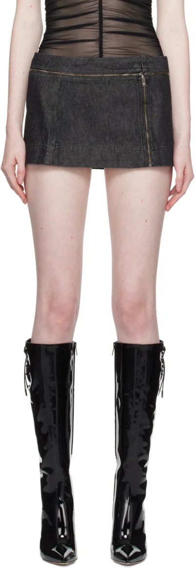 Miaou Black Ema Denim Miniskirt