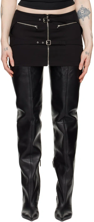Miaou Black Gianna Miniskirt In Jet Black