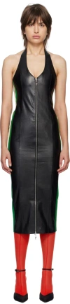 Miaou Black Hannah Jewett Edition Harlow Faux-leather Midi Dress In Black Leather