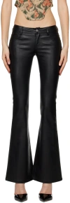 Miaou Black Roxy Faux-leather Trousers In Black Vegan Leather