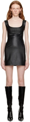 Miaou Black Vivi Faux-leather Minidress In Onyx Python