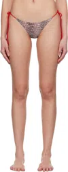 Miaou Brown & Red Kauai Bikini Bottom In Lizard