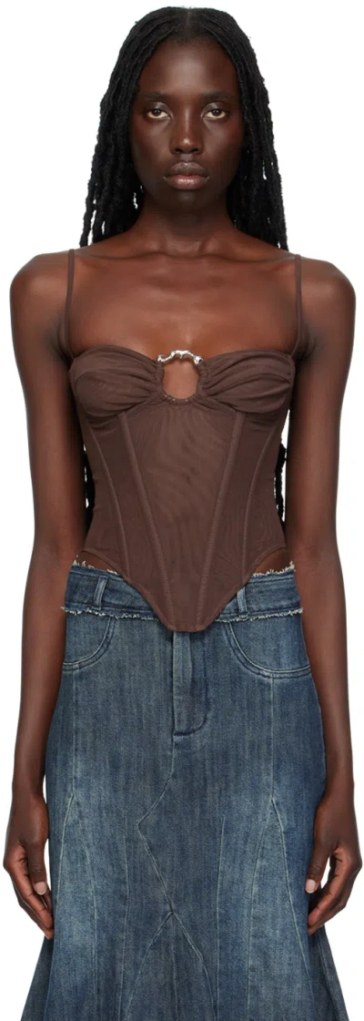 Miaou Brown Hannah Jewett Edition Deia Corset In Umber