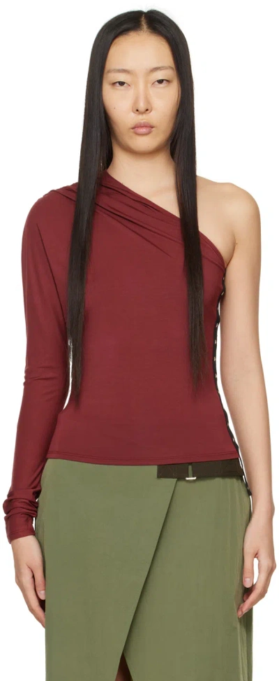 Miaou Burgundy Katia Long Sleeve T-shirt In Russet