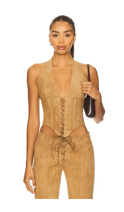 Miaou Bustier Top In Brown
