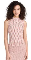 Miaou Cam Top White Polka Dot In White Polka Dot