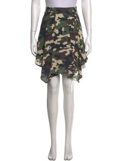 Pre-owned Miaou Camouflage Print Mini Skirt In Green