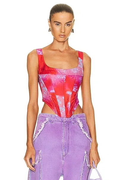 Miaou Campbell Corset In Rouge Mudd