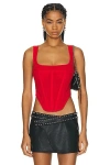 Miaou Campbell Corset In Scarlet
