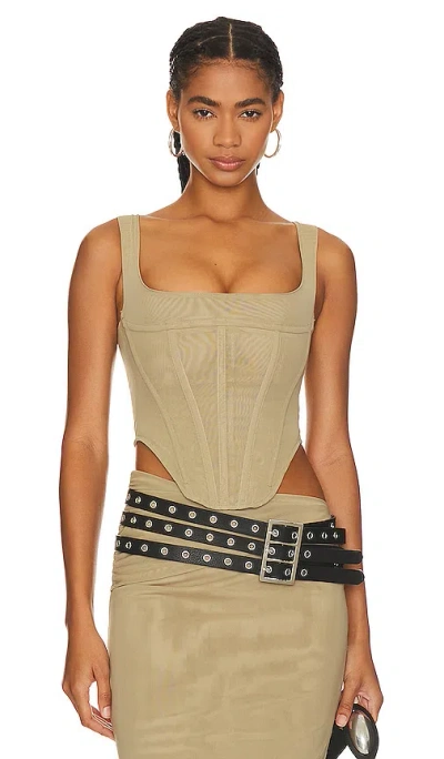 Miaou Campbell Corset In Silver Sage