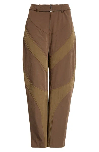 MIAOU CASEY BELTED COLORBLOCK PANTS