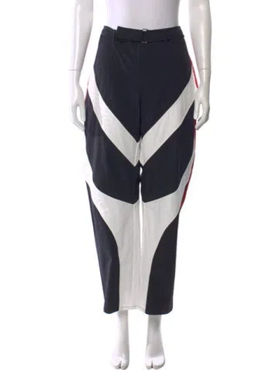 Pre-owned Miaou Colorblock Pattern Wide Leg Pants In Blue