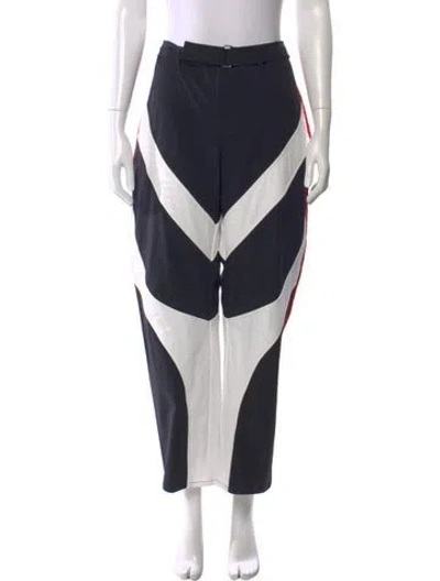 Pre-owned Miaou Colorblock Pattern Wide Leg Pants In Blue