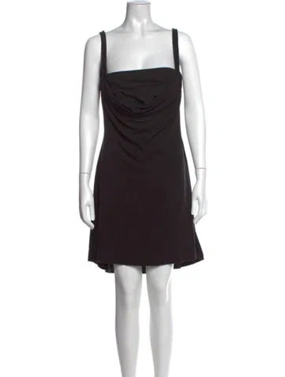 Pre-owned Miaou Cowl Neck Mini Dress In Black