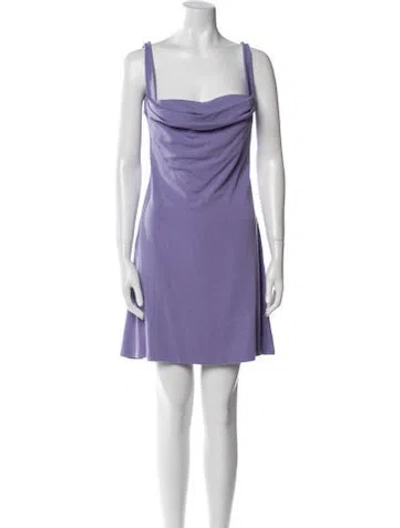 Pre-owned Miaou Cowl Neck Mini Dress In Purple