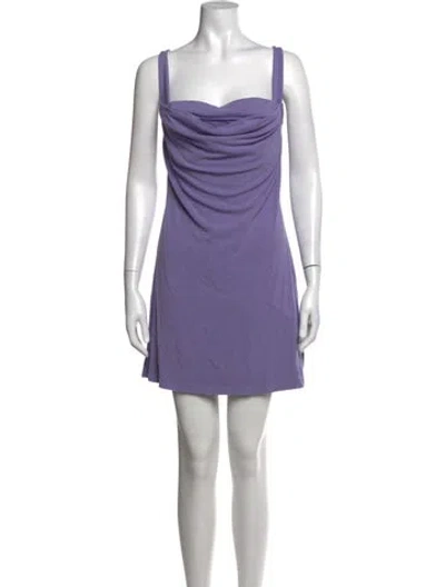 Pre-owned Miaou Cowl Neck Mini Dress In Purple