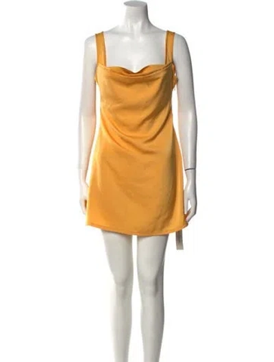 Pre-owned Miaou Cowl Neck Mini Dress In Yellow