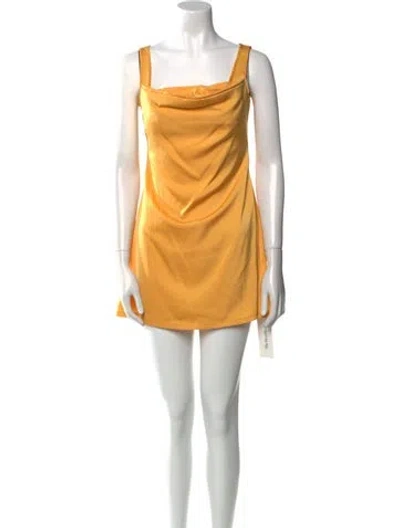 Pre-owned Miaou Cowl Neck Mini Dress In Yellow