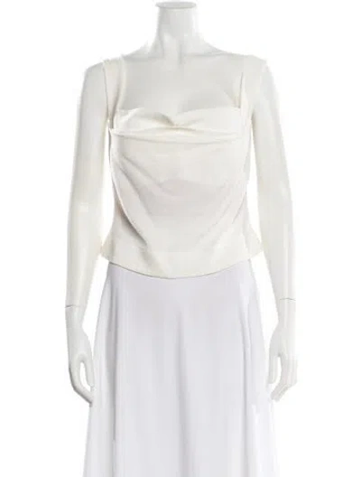 Pre-owned Miaou Cowl Neck Sleeveless Crop Top In Neutral