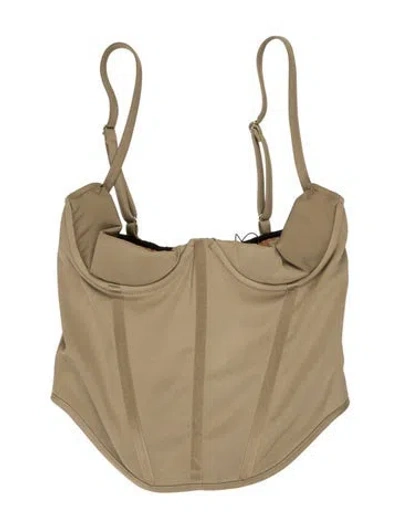 Pre-owned Miaou Cowl Neck Sleeveless Crop Top W/ Tags In Neutral