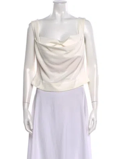 Pre-owned Miaou Cowl Neck Sleeveless Top In Neutral