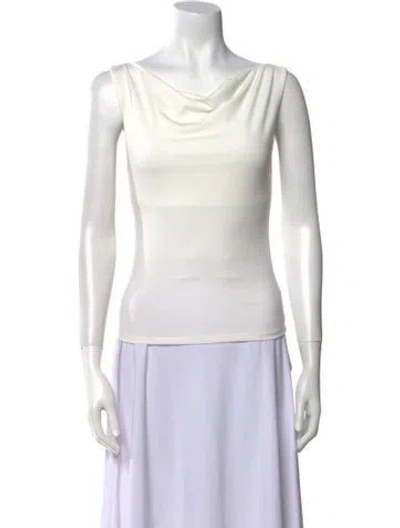 Pre-owned Miaou Cowl Neck Sleeveless Top In Silver